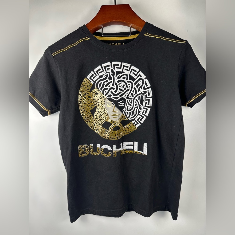 Bucheli Tshirt M Moda Italia black and golden top